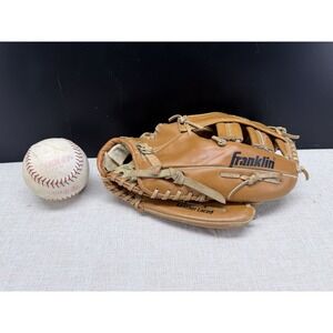 Franklin 13" Baseball Glove Leather‎ Laced With Ball